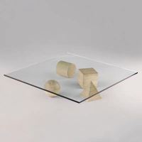 Table basse en marbre, design épuré, style designer, forme géométrique naturelle, petite table basse en verre créative