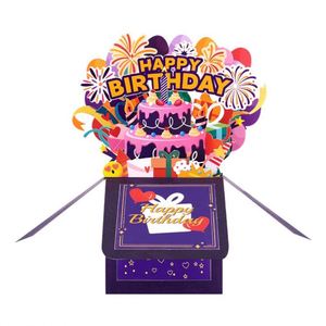 Cartes de vœux créatives en forme de boîte carrée 3D, faites à la main, pour un cadeau d'anniversaire - Product Image 1