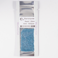 Fixation de cire optique, 1-3mm, en vrac, coupe ronde brillante, synthétique, pierre nano turquoise, en Stock