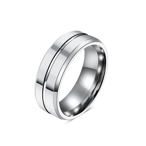 Anelli alla Moda per Uso Quotidiano, Gioielli Minimalisti, Anelli da Uomo in Acciaio al Tungsteno Placcato Oro 18k - Product Image 2