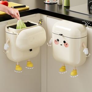 Cubo de basura grande, sin perforaciones, de estilo lujoso y atractivo, para cocina y baño, tipo sándwich, montado en la pared. - Product Image 2