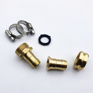 Kit de réparation de tuyau en laiton, fileté 5/8 pouces, norme ANSI, pour réparation de tuyau d'arrosage de jardin avec collier de serrage en acier inoxydable - Product Image 1