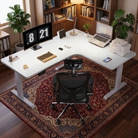 Bureau de jeu ergonomique moderne en acier laminé à froid, hauteur réglable électriquement, 140x70, fentes de gestion des câbles, double moteur, e-sport