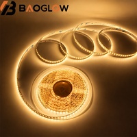 Lampu Strip LED CCT Dual Color 144LED/M 2835 24V 11W/M 8mm Papan Perak 2 Kabel 2700K 6500K untuk Rumah
