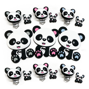 Mordedores de Silicona de Grado Alimenticio, No Tóxicos, con Forma de Panda, para Bebés, Clip para Chupete, Mordedores de Animales, 10 Colores, Mordedor Pequeño de Dibujos Animados para Bebés - Product Image 1