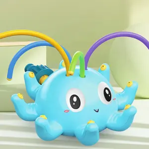 Summer Game Outdoor Toys Plastic Octopus Water Spray Toy with Wiggle Tube Arms Active Summer Play for Children and Pet