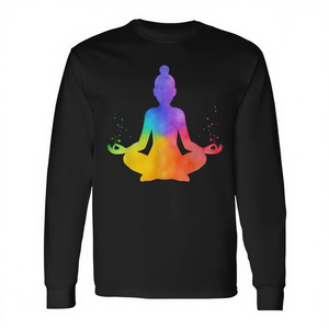 Camiseta de manga larga Vishuddha Throat Pose Seven Chakras Crystal Yoga Hinduism - Product Image 2