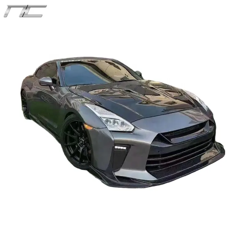 Для Nissan GTR35 GT-R35 сверхсекретного стиль спереди и сзади бампер боковые юбки двигателя капот крыло спойлера тела комплект