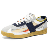 Sepatu Pria Fashion Warna Blok Kasual Sneakers Bernapas Ringan Nyaman Sol Empuk Cocok untuk Semua Gaya Sepatu Olahraga Remaja
