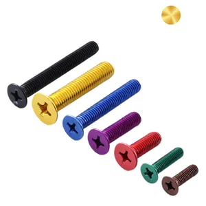 Tornillos de cabeza avellanada para juguetes DIN965, tornillos de aleación de aluminio de varios colores, tornillos de cabeza avellanada empotrada cruzada