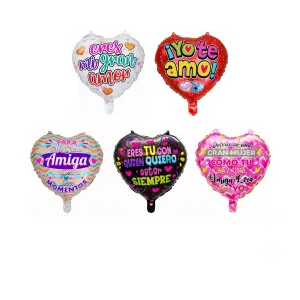 TF Foil Balloon Suppliers Valentines Day Balloon 18 inch Heart Shape Te amo Spanish I Love You baby