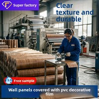 Film PVC pour panneaux muraux, imperméable, à transfert thermique, décoratif, pour usage intérieur, texture haute définition, film thermoformable HL-1260, bois