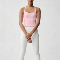 Soutien-gorge de sport dos nu pour femme, sensation seconde peau, antichoc, push-up, pour yoga, avec dos croisé, débardeur court pour la gym et l'entraînement
