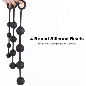 Gros Plug Anal en Silicone Dilatateur Vaginal Perles Anales Unisexe Butt Plug Expander <span class=keywords><strong>Vibrant</strong></span> <span class=keywords><strong>Sex</strong></span> Toys avec 4 Boules - Product Image 2