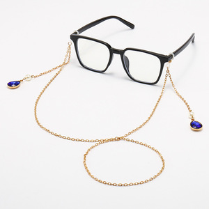 Sangle de cou de <span class=keywords><strong>lunettes</strong></span> en métal de style européen américain perle goutte d'eau pendentif masque lanière chaîne de <span class=keywords><strong>lunettes</strong></span> verre matériel <span class=keywords><strong>cordon</strong></span> - Product Image 4