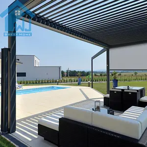 铝制百叶窗屋顶系统凉棚设计带可调屋顶百叶窗的凉亭