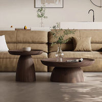 Table basse ronde moderne en bois massif, design italien, meubles de salon, facile à nettoyer, modèle SUNWOODD EXPO 00, prix de gros