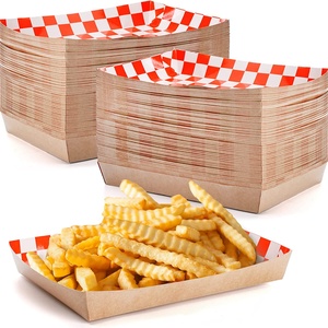Plateau en papier recyclable pour chiens chauds, impression de Logo personnalisé, biodégradable, jetable, Kraft, pour la nourriture - Product Image 2