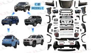 Kit de carrosserie de pare-chocs pour Toyota <span class=keywords><strong>4</strong></span> Runner <span class=keywords><strong>2010</strong></span>-2014, style ancien à nouveau 2025, modèle <span class=keywords><strong>C</strong></span>, avec capot, ailes, feux - Product Image 2