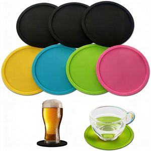 Cheap Custom Logo Non-Slip Eco-Friendly <b>Waterproof</b> <b>Silicone</b> Soft Rubber Promotional Cup Mat Personalized Drink Coasters - Product Image 4