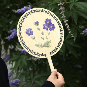 Bamboo Dried Flower Round Fan Real Flower <b>Retro</b> Fan Souvenir <b>Gift</b> Bamboo Crafts - Product Image 4