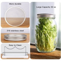 Vente en gros de bocaux en verre nordique pour la culture de graines de 32 oz