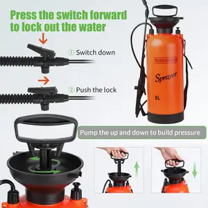 Jiaji Lawn and Garden Hand Pump Sprayer Garden Spray Machines Plastic Sprayer 2 Gal 8L