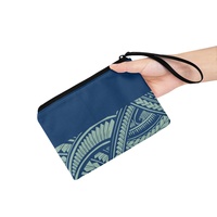 Porte-monnaie promotionnel à imprimé polynésien, compact et pratique, à bas prix, vente en gros, personnalisable avec fermeture éclair