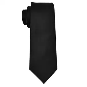 Gravata de cetim baratos, atacado personalizado seu logotipo baratos, poliéster, pescoço liso, impressão, para homens