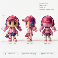 Figurine de dessin animé personnalisée, figurine de fille, jouet, sculpture artistique, décoration, figurine, artisanat en PVC avec fonction NFC pour lecteur de musique
