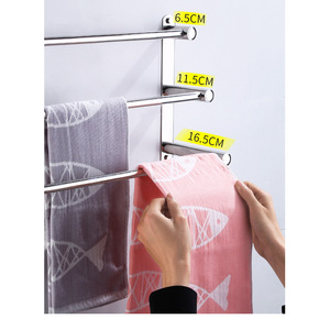 Toallero de Baño de Acero Inoxidable para Montar en la Pared, Doble o Triple Capa, Sin Necesidad de Perforación - Product Image 2