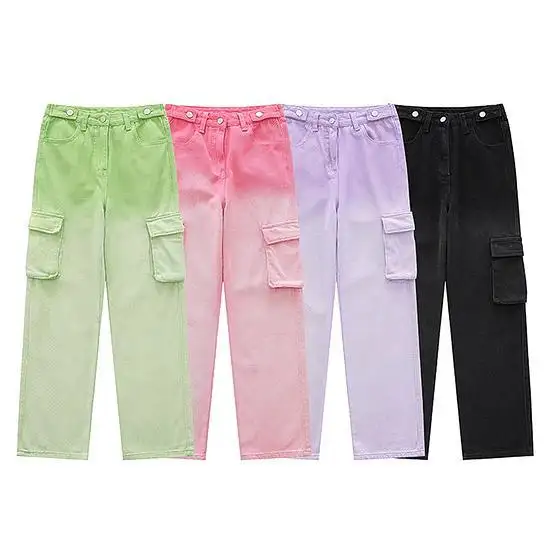 Good Price Of Good Quality Stretch Sweatpants Custom Men Streetwear Pockets Cargo Pants Gradient Trousers