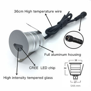 <span class=keywords><strong>Spot</strong></span> lumineux LED encastrable pour le <span class=keywords><strong>sol</strong></span>, imperméable, éclairage d'extérieur, idéal pour une <span class=keywords><strong>terrasse</strong></span>, des escaliers, une marche, ou un plancher, 1W, 12/24V, IP67, 1 unité - Product Image 2