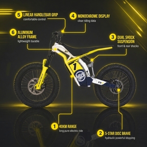 <span class=keywords><strong>Moto</strong></span> tout-terrain pour enfants, batterie lithium 48V 13Ah, suspension intégrale pour jeunes pilotes, moteur brushless 1500W, fournisseur d'usine - Product Image 5