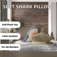 Coussin Requin Anime en Polyester Ultra Doux, Peluche Lavée, Compagnon de Nuit pour Enfants, Anti-Stress, Rembourrage Coton PP, Idéal pour Mariages