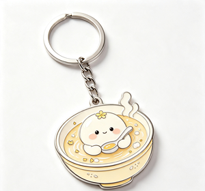 Cute Food Enamel Metal Key Chain Silver Ring Pendant <b>Bag</b> <b>Charm</b> Gift Keyring - Product Image 2