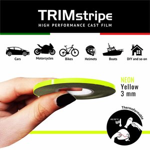 Strisce adesive Trim 3mm X 10m giallo fluorescente per auto apparecchiature veicolo - Product Image 1