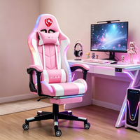 Chaise de jeu LED RVB ALINUNU, directement de l'usine, pour salle de jeu, chaise de jeu rose avec massage et haut-parleurs