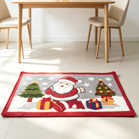 Maßgefertigte Weihnachtsmann-Bedruckte Fußmatte Rutschfest Absorbierend Dekorativer Feiertagsteppich für Eingang Weihnachtsgeschenk Bodenteppich