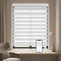 Store zébré motorisé intelligent sur mesure, WiFi Tuya Zigbee, commande à distance par application, minuterie, batterie rechargeable, sans câblage, pour la maison et le bureau