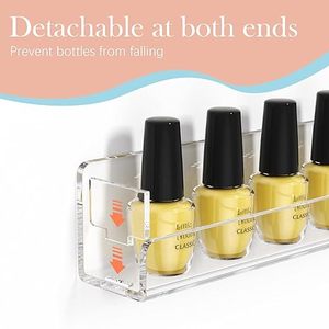 Présentoir mural pour vernis à ongles en acrylique, qualité salon, support détachable de 3 mm pour la maison et une organisation pratique - Product Image 2