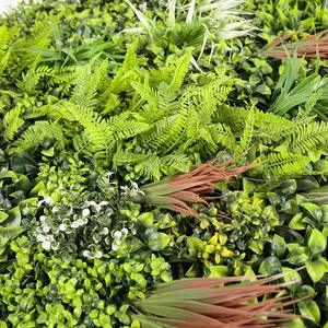 ZCパーティーデコレーショントピアリーフェイクツゲウッドヘッジフェンス混合葉背景人工緑草壁パネル