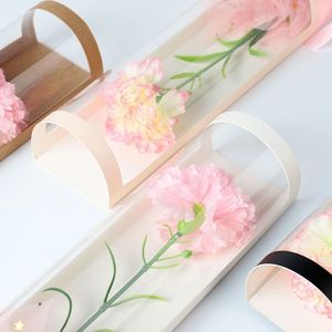 Kraft túi giấy Hoa Hồng Hộp cửa sổ trong suốt hoa duy nhất bao bì túi hoa vật liệu đóng gói bán buôn - Product Image 5