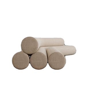 Sofá Curvo Semicircular con Relleno de Espuma y Tapizado en Tela para Sala de Estar - Product Image 5