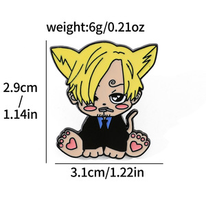 Lot de 10 badges métalliques colorés style chat mignon de l'<span class=keywords><strong>équipage</strong></span> de Monkey D. <span class=keywords><strong>Luffy</strong></span> (chapeau de paille) pour la décoration de sacs à dos et vêtements - Product Image 5