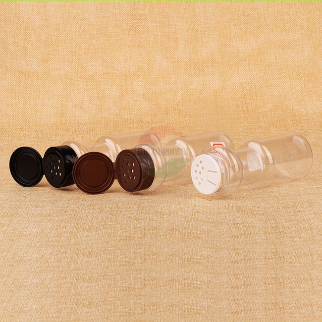 Оптовая продажа, пластиковые банки для специй 100-200 мл, дешевая мини-банка для специй с откидной крышкой