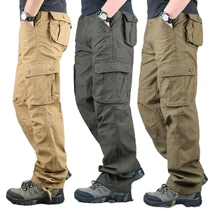 Custom Sneldrogende Mannelijke Casual Outdoor Training Wandelbroek Multi Pockets Lichtgewicht Waterdichte Cargo Tactische Broek