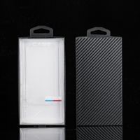 Boîte d'emballage en papier à motif fibre de carbone de luxe pour coque de téléphone, boîte d'emballage universelle haut et bas pour iPhone 17 Pro Max 16