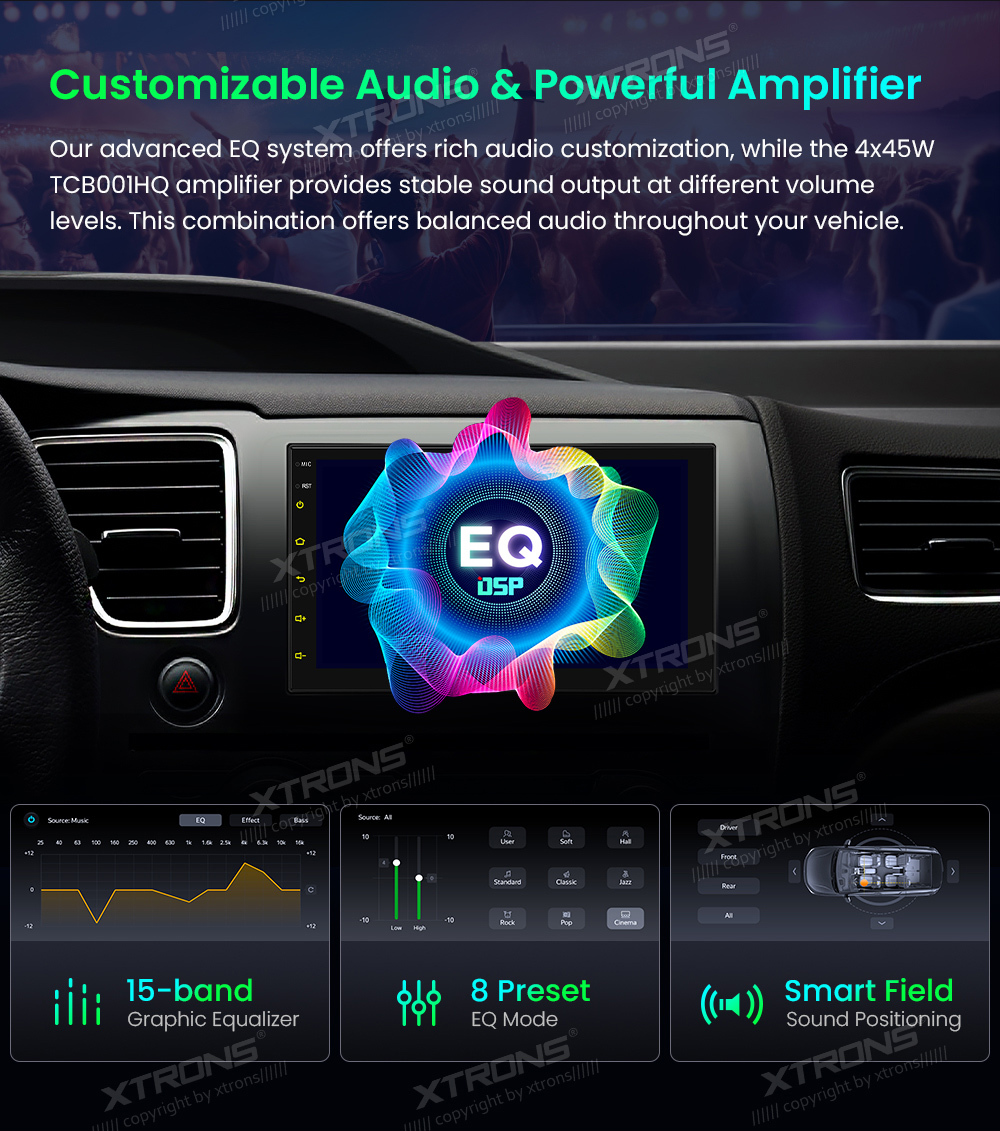 XTRONS 7 Inch Android Car Stereo - Octa Core, 64GB, IPS Touch
