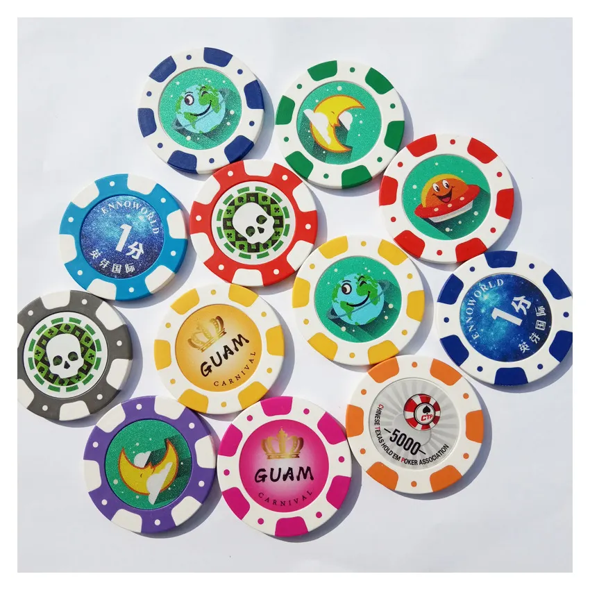 Factory New Custom Clay ABS Poker Chips 40mm Casino Texas Hold'em Poker Chips